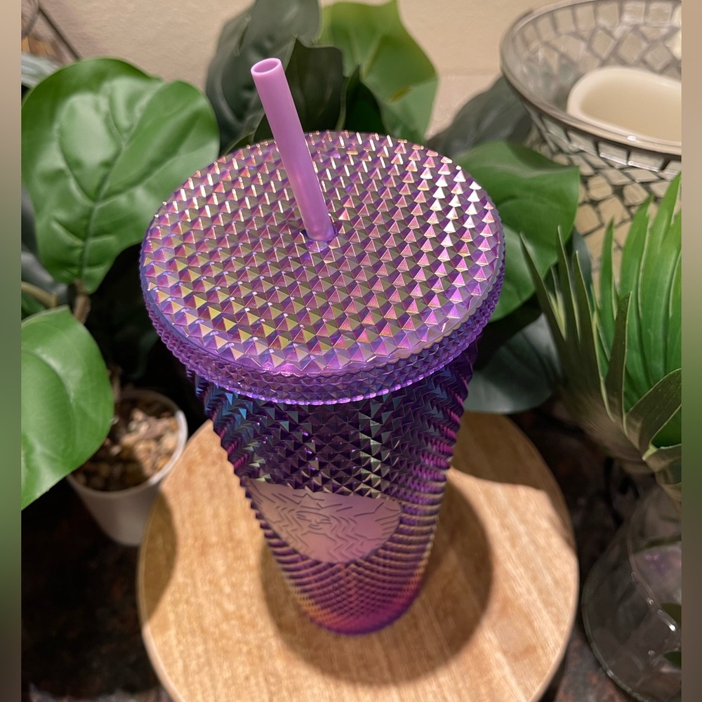 Starbucks 2022 Target Purple Rainbow Oil Slick Studded Venti Tumbler Cold Cup - Picture 6 of 11